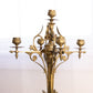 Vintage Tall Brass 5 Candle Candelabra with Stone Base