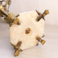 Vintage Tall Brass 5 Candle Candelabra with Stone Base