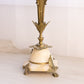 Vintage Tall Brass 5 Candle Candelabra with Stone Base