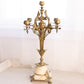 Vintage Tall Brass 5 Candle Candelabra with Stone Base