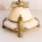Vintage Tall Brass 5 Candle Candelabra with Stone Base
