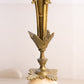 Vintage Tall Brass 5 Candle Candelabra with Stone Base
