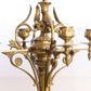 Vintage Tall Brass 5 Candle Candelabra with Stone Base