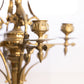 Vintage Tall Brass 5 Candle Candelabra with Stone Base