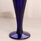 Vintage Thin Cobalt Blue Glass Mardi Gras Vase