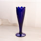 Vintage Thin Cobalt Blue Glass Mardi Gras Vase