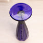 Vintage Thin Cobalt Blue Glass Mardi Gras Vase