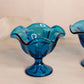 Vintage Viking Glass Dark Blue Epic Taper Candleholder