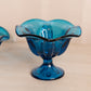 Vintage Viking Glass Dark Blue Epic Taper Candleholder