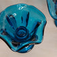 Vintage Viking Glass Dark Blue Epic Taper Candleholder