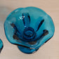Vintage Viking Glass Dark Blue Epic Taper Candleholder
