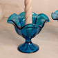 Vintage Viking Glass Dark Blue Epic Taper Candleholder