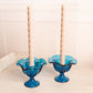 Vintage Viking Glass Dark Blue Epic Taper Candleholder
