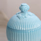 Vintage Westmoreland Blue Milk Glass Lidded 3-Toed Dish