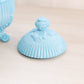 Vintage Westmoreland Blue Milk Glass Lidded 3-Toed Dish