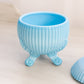 Vintage Westmoreland Blue Milk Glass Lidded 3-Toed Dish
