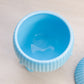 Vintage Westmoreland Blue Milk Glass Lidded 3-Toed Dish