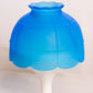 Vintage Westmoreland Blue Satin Fairy Lamp Candle Holder with White Milk Glass Base