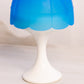 Vintage Westmoreland Blue Satin Fairy Lamp Candle Holder with White Milk Glass Base