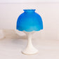 Vintage Westmoreland Blue Satin Fairy Lamp Candle Holder with White Milk Glass Base