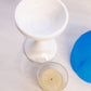 Vintage Westmoreland Blue Satin Fairy Lamp Candle Holder with White Milk Glass Base