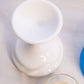 Vintage Westmoreland Blue Satin Fairy Lamp Candle Holder with White Milk Glass Base