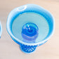 Vintage Westmoreland Glass Blue Opalescent Hobnail Candlestick