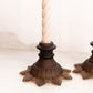 Vintage Westmoreland Glass Brown Satin Ring and Petal Candlestick