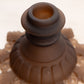 Vintage Westmoreland Glass Brown Satin Ring and Petal Candlestick