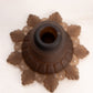 Vintage Westmoreland Glass Brown Satin Ring and Petal Candlestick