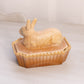 Vintage Westmoreland Glass Brown Slag Glass Bunny Lidded Dish