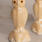 Vintage Westmoreland Glass Glossy Cream Almond Owl Figurine