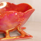 Vintage Westmoreland Glass Iridescent Red Orange Slag Amberina Glass Sleigh