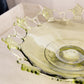 Vintage Westmoreland Glass Large Green Ring and Petal Bowl with Lattice Edge