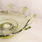 Vintage Westmoreland Glass Large Green Ring and Petal Bowl with Lattice Edge