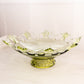 Vintage Westmoreland Glass Large Green Ring and Petal Bowl with Lattice Edge