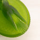 Vintage Westmoreland Glass Oval Satin Green Birds in Love on Nest Lidded Dish
