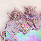 Vintage Westmoreland Glass Purple Carnival Glass Cat Plate