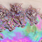 Vintage Westmoreland Glass Purple Carnival Glass Cat Plate