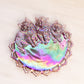 Vintage Westmoreland Glass Purple Carnival Glass Cat Plate