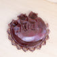 Vintage Westmoreland Glass Purple Carnival Glass Cat Plate