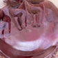 Vintage Westmoreland Glass Purple Carnival Glass Cat Plate