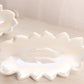 Vintage Westmoreland Glass White Iridescent Mother of Pearl Milk Glass Triple Floral Candleholder