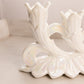 Vintage Westmoreland Glass White Iridescent Mother of Pearl Milk Glass Triple Floral Candleholder