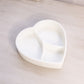 Vintage White Milk Glass Heart Divided Dish