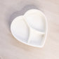 Vintage White Milk Glass Heart Divided Dish