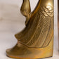 Vintage Brass Swan Bookends with Heads Down