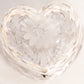 Vintage Crystal Hinge Lid Heart Box with Etched Details