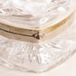 Vintage Crystal Hinge Lid Heart Box with Etched Details