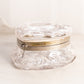 Vintage Crystal Hinge Lid Heart Box with Etched Details